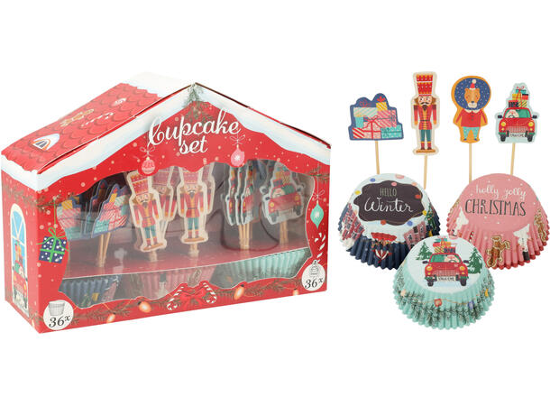 Cupcake sett m/72 deler ass farger Display med 16stk 