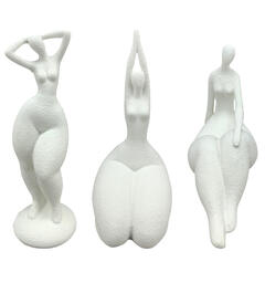 Dame skulptur krem polyresin 20cm 3ass Forpk 3stk  h:13cm 19cm og 21cm