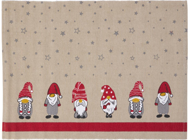 Dekkebrikke nisse beige 35x47cm 2ass Display med 36stk 100% bomull 