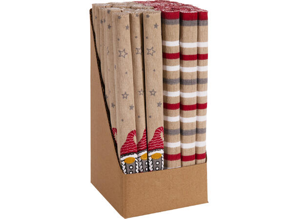 Dekkebrikke nisse beige 35x47cm 2ass Display med 36stk 100% bomull 