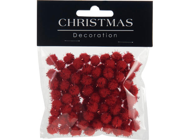 Dekor jul Bær Stjerne etc rød 4ass Display 36stk 