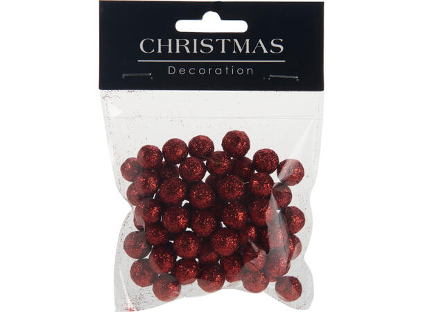 Dekor jul Bær Stjerne etc rød 4ass Display 36stk 