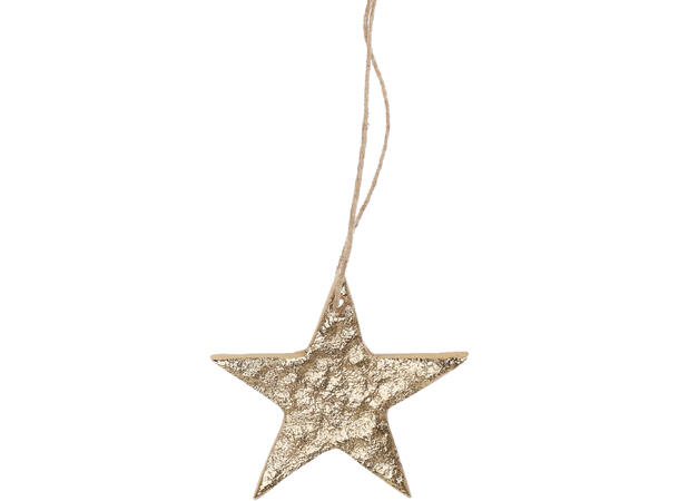 Dekor julepynt gull metall 6cm 5ass Display: 64stk 