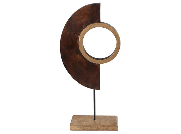 Dekor rund sort/natur mangotre 20x6x46cm 