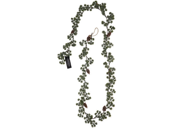 Dekorlenke grønn furu m/kongler 180cm 
