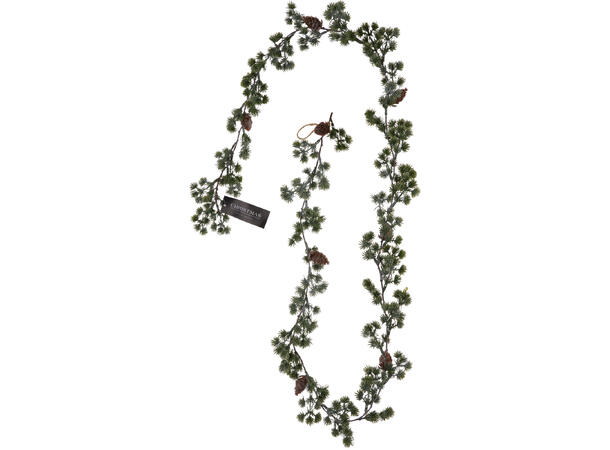 Dekorlenke grønn furu m/kongler 180cm 