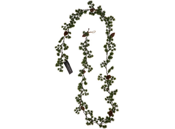 Dekorlenke grønn furu m/kongler 180cm 
