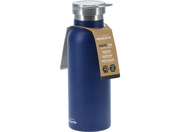 Drikkeflaske termo 0,5L h:21cm 3ass blå,oker,grå 