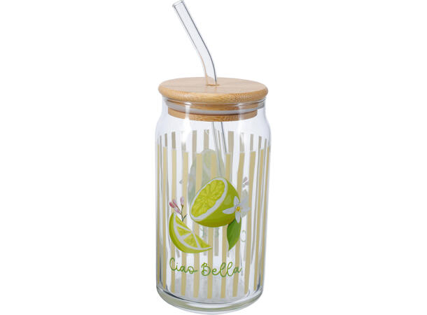 Drikkeglass frukt m/sugeør 500ml 