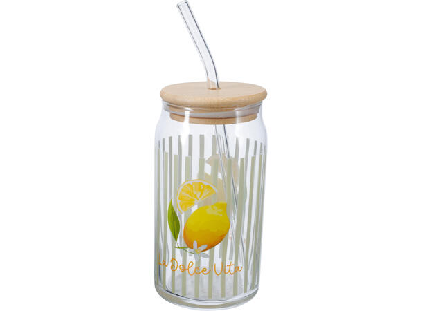 Drikkeglass frukt m/sugeør 500ml 