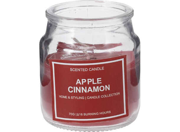 Duftlys i glasskrukke 5,5x6cm 3ass Display 12stk Rød Grønn Hvit 