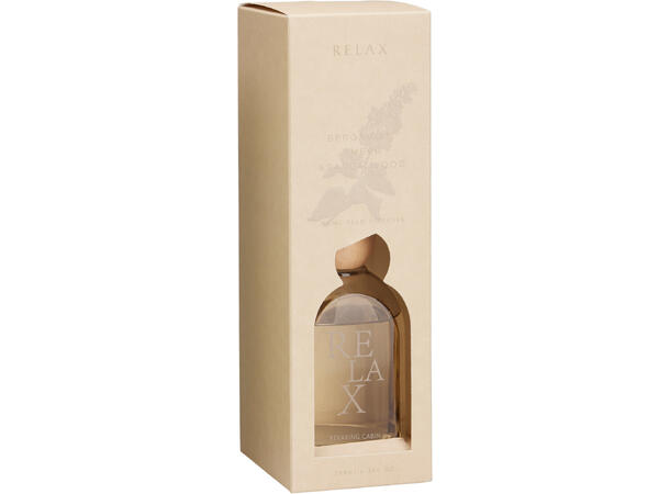Duftolje 200ml glass m/pinne 13,5cm 4ass 