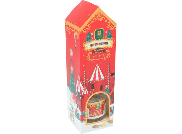 Duftolje jul 100ml m/pinner  10 % duft 4 Ass: Eple, kanel, furu, frukt 