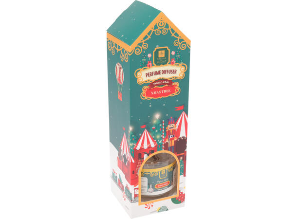 Duftolje jul 100ml m/pinner  10 % duft 4 Ass: Eple, kanel, furu, frukt 