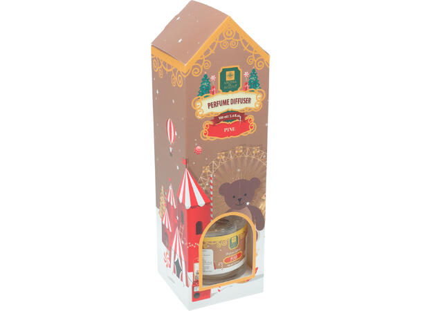 Duftolje jul 100ml m/pinner  10 % duft 4 Ass: Eple, kanel, furu, frukt 