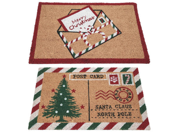 Dørmatte kokos Julepost 40x60cm 2ass Vekt:1300gram 