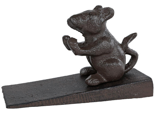 Dørstopper Mus sort metall 14x5,5x8,5cm 