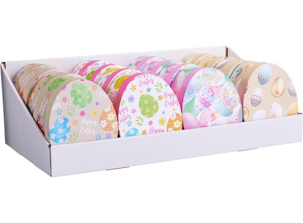 Egg gaveeske påske 14cm 4ass Display 16stk 