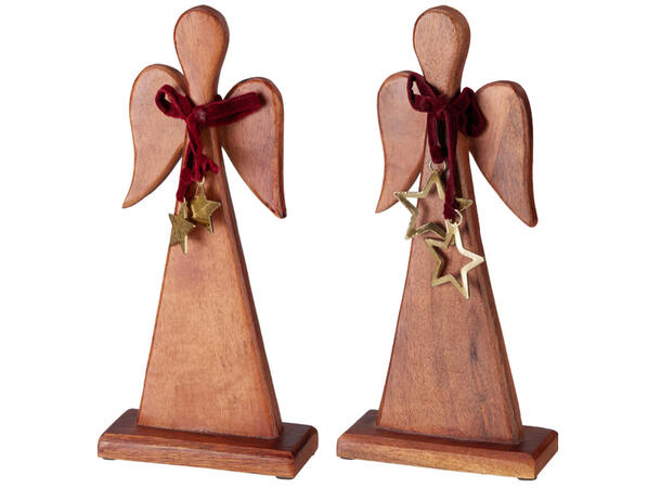 Engel mørk mangotre m/stjerne 32cm 2ass 