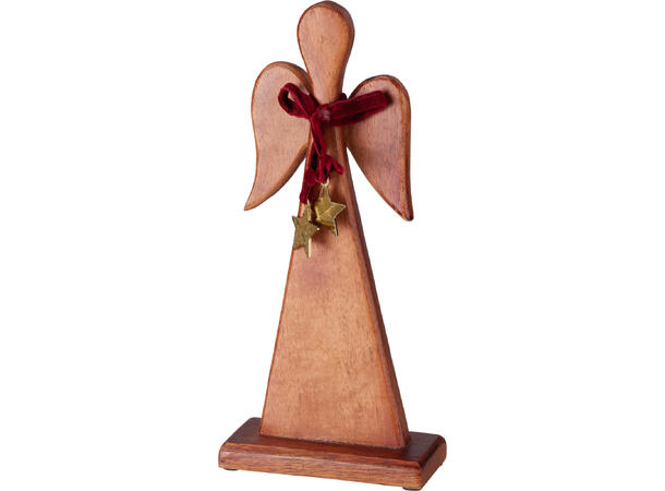 Engel mørk mangotre m/stjerne 32cm 2ass 