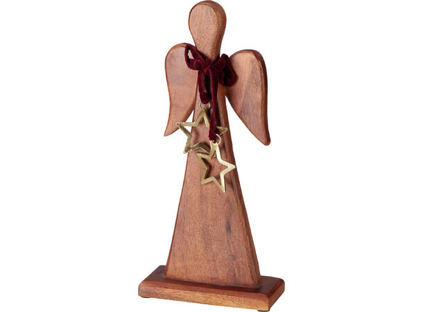 Engel mørk mangotre m/stjerne 32cm 2ass 