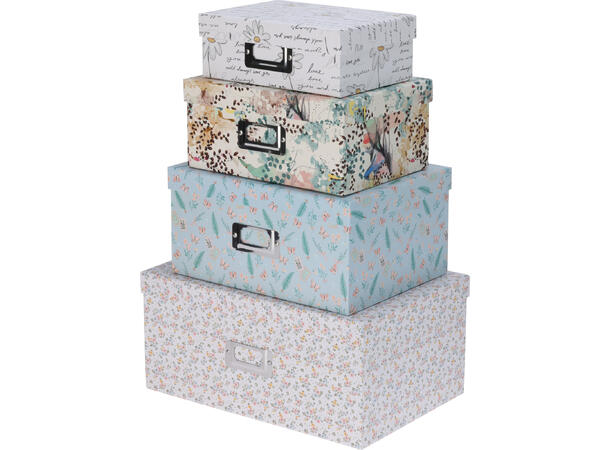 Gaveeske 4 ass størrelser h:7-12cm s/4 20x14cm, 22,5x17cm, 26x20cm, 32x22cm 