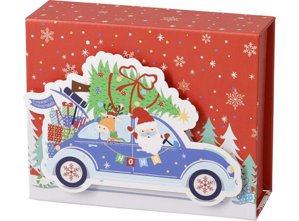 Gaveeske m/spilledåse jul 110x90x42mm Display 12stk 6ass 