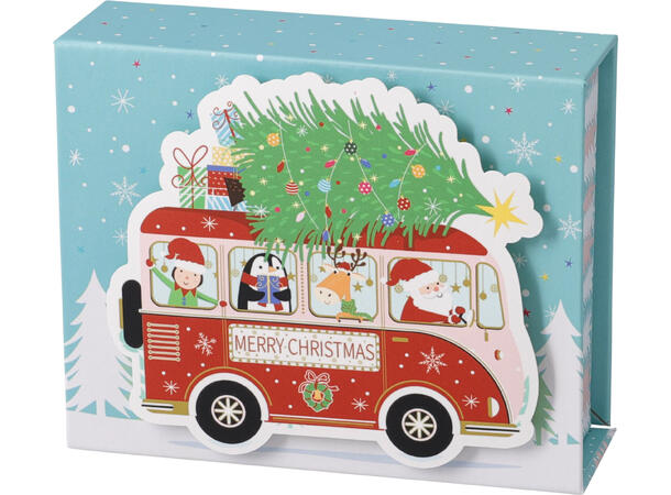 Gaveeske m/spilledåse jul 110x90x42mm Display 12stk 6ass 