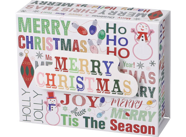 Gaveeske m/spilledåse jul 110x90x42mm Display 12stk 6ass 