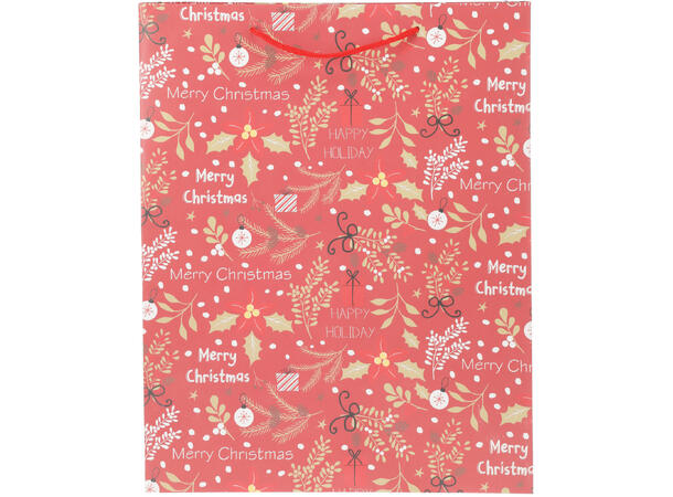 Gavepose Merry ass.farger 13x9x35cm Forpk:24stk Rød,grønn,hvit 