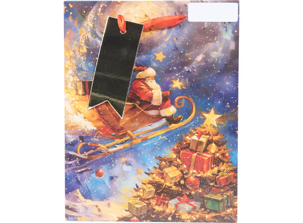 Gavepose julemotiv ruter 23x26x10cm 4ass 