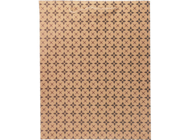 Gavepose kraft m/mønster 25x9x35cm 4ass 