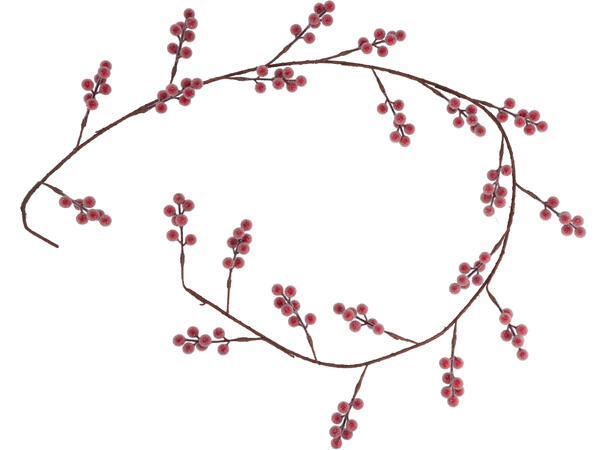 Girlander m/frostede røde bær 150cm 