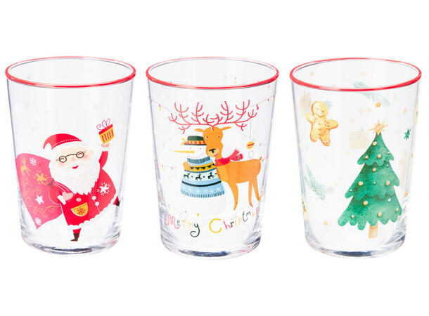 Glass julemotiv 9x13cm 510ml 3ass 