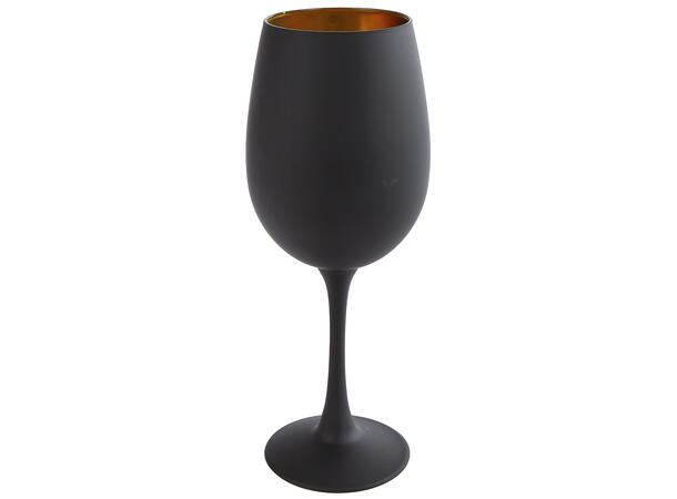Glass matt sort/gull glass h:22,5cm 6,5x7,5x22,5cm 