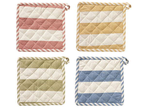 Gryteklut stripet bomull 20x20cm 4ass 