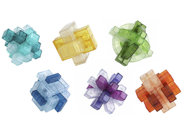 Hjernetrim hjernenøtt kube 7x7cm 6ass Forpk 12stk 