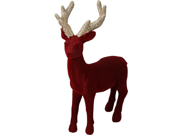 Hjort stående polystone rød 28cm Vekt 300gr 