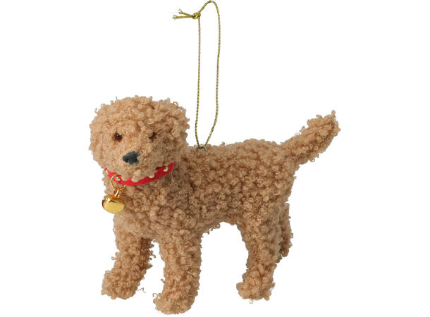 Hund henge PP m/stoff ca10cm 6ass Display med 24 stk assortert 