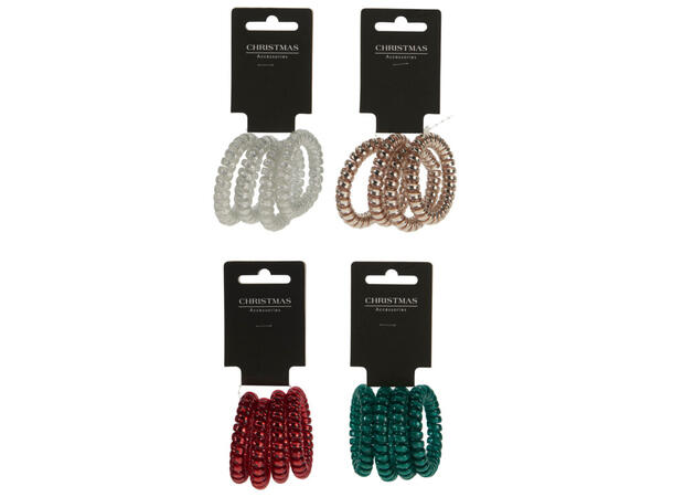 Hårstrikk spiral 4 stk 4ass Display 48pk 