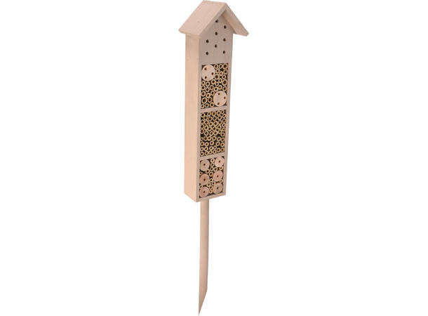 Insekthotell 12x9x40cm m/pinne:78cm 2ass 