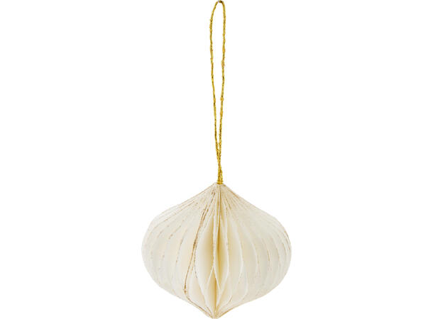Julekule dråpe papir rød/gr./kr 8cm 3ass Display med 12stk 