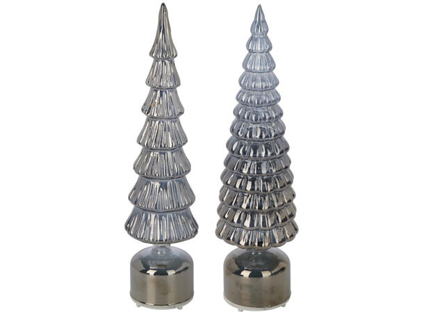 Juletre LED be.lys glass smoke 40cm 2ass Batteri: 3xAAA Timer: 6/18t on/off 