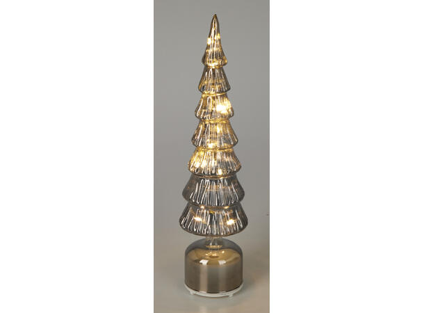 Juletre LED be.lys glass smoke 40cm 2ass Batteri: 3xAAA Timer: 6/18t on/off 