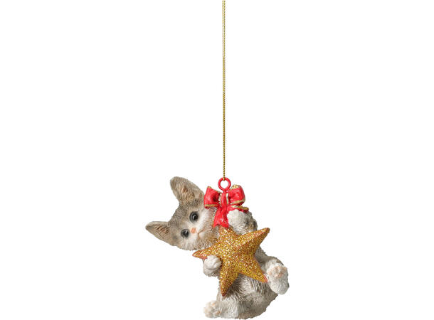 Juletrepynt Katt henge 6x8,5cm 4ass Display 12stk Vekt 60gram 