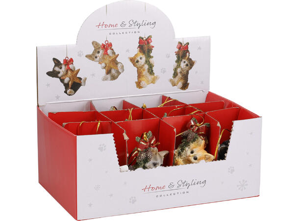 Juletrepynt Katt henge 6x8,5cm 4ass Display 12stk Vekt 60gram 