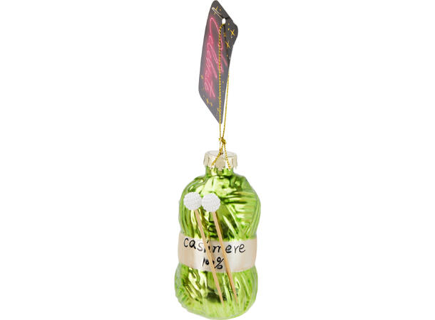 Juletrepynt strikkegarn glass 4x9cm 6ass Display med 12 assortert 