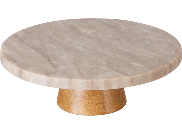 Kakefat på fot i marmor 28x28x9 cm 