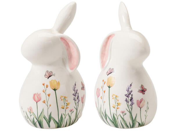 Kanin kermaikk m/blomster 12cm 2ass 