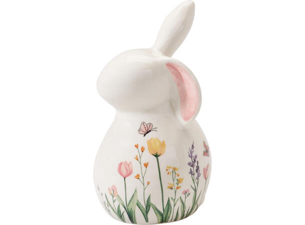 Kanin kermaikk m/blomster 12cm 2ass 